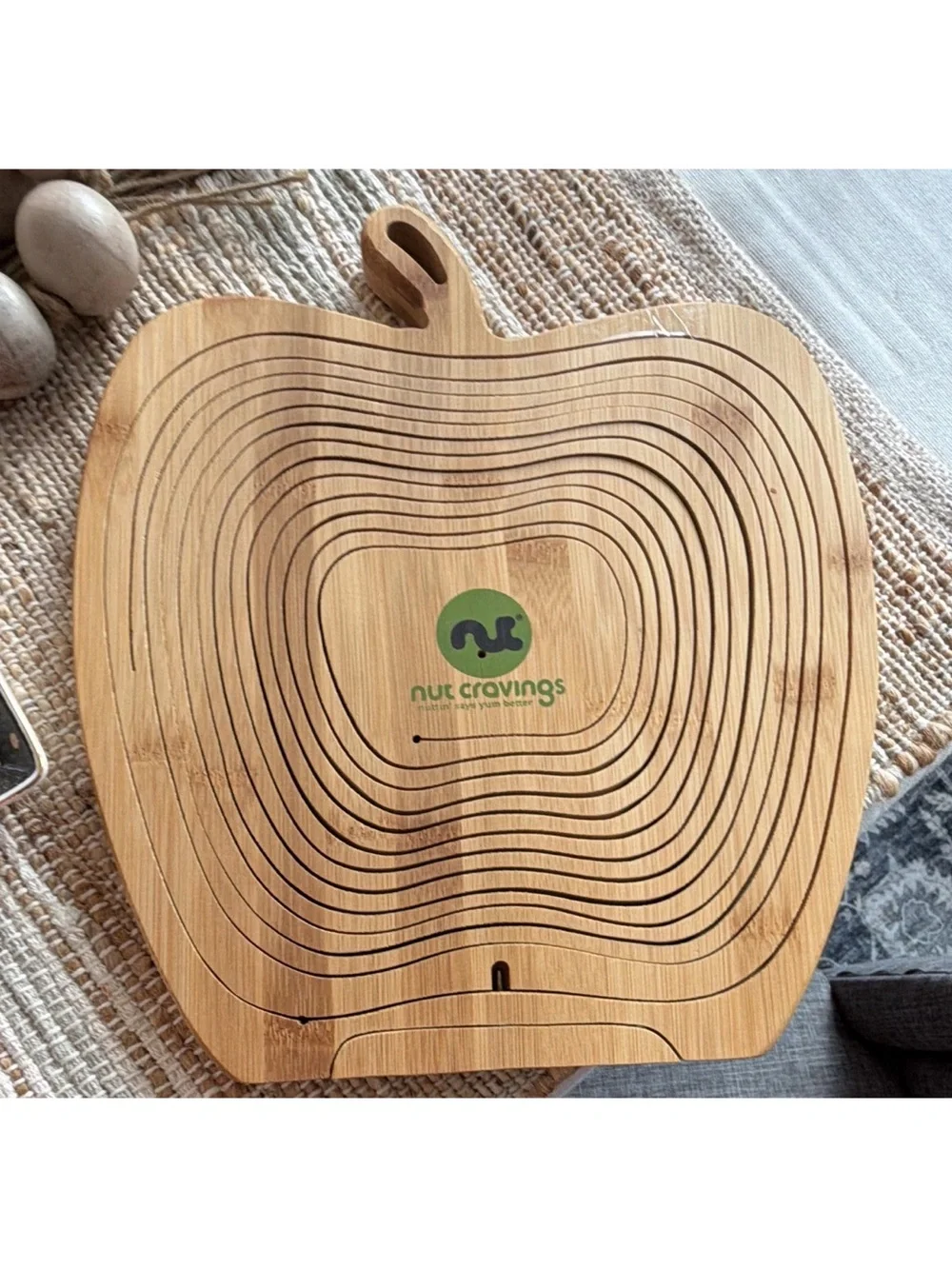 Layered Wooden Apple Basket - Natural Wood